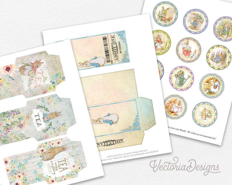 Mega Peter Rabbit Crafting Bundle, Beatrix Potter Kit, Bunny Paper Pack ...