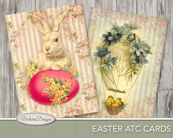 Easter ATC Cards, Printable Easter Cards, Easter Decoration, Easter Images, Easter Graphic, Digital ATC Easter, Background Easter 000742