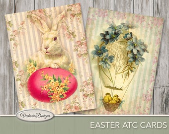 Easter ATC Cards, Printable Easter Cards, Easter Decoration, Easter Images, Easter Graphic, Digital ATC Easter, Background Easter 000742