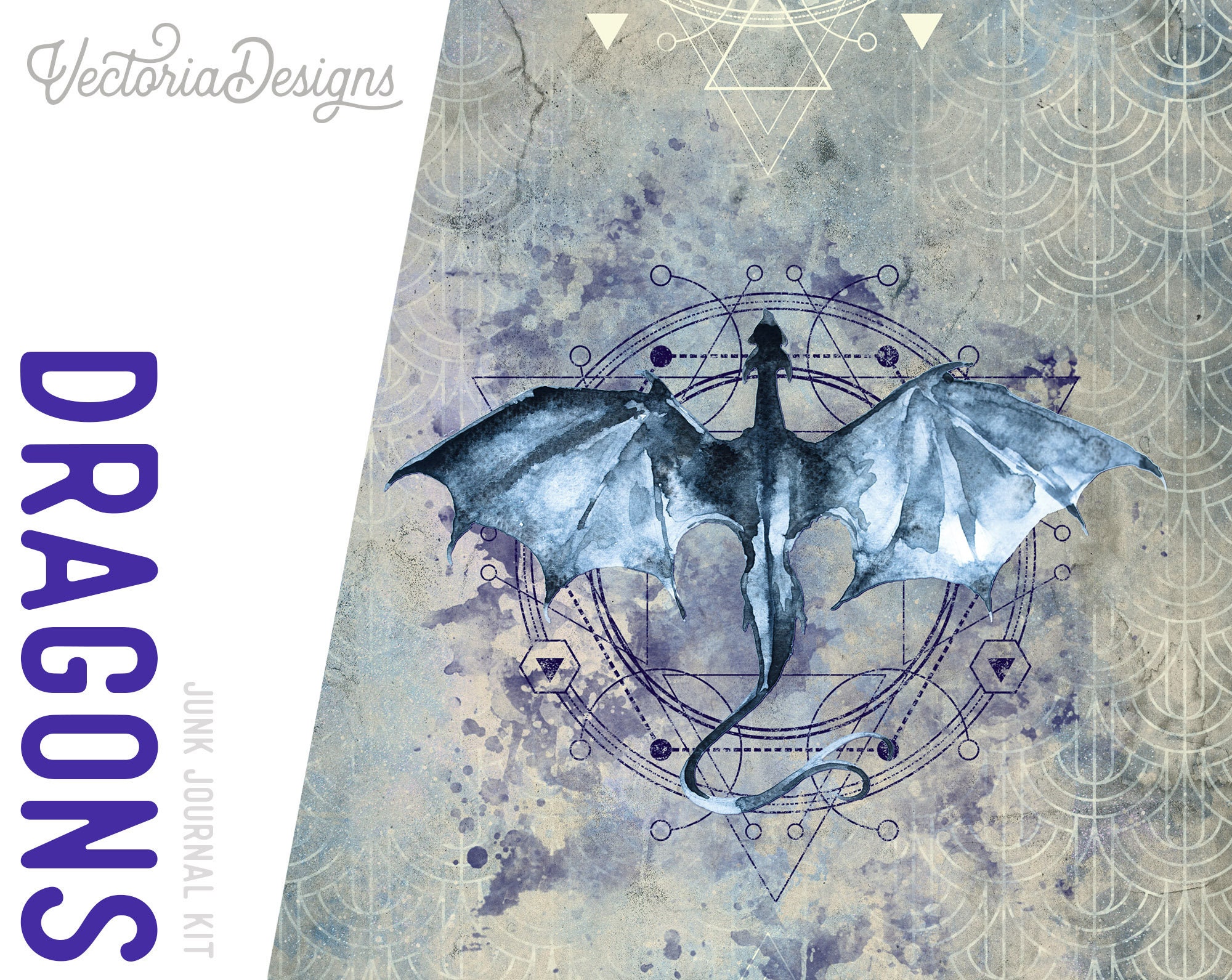 Dragons Junk Journal Kit Printable Journal Pages Scrapbook Etsy