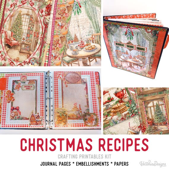 Printable Christmas Recipes Junk Journal Kit (Standard version) 003713