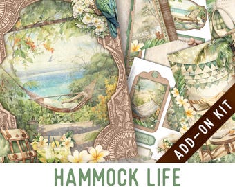 Hammock Life Junk Journal Kit ADD-ON, Printable Junk Journal Pages Journal Kit Craft kits Vintage Junk Journal 003574