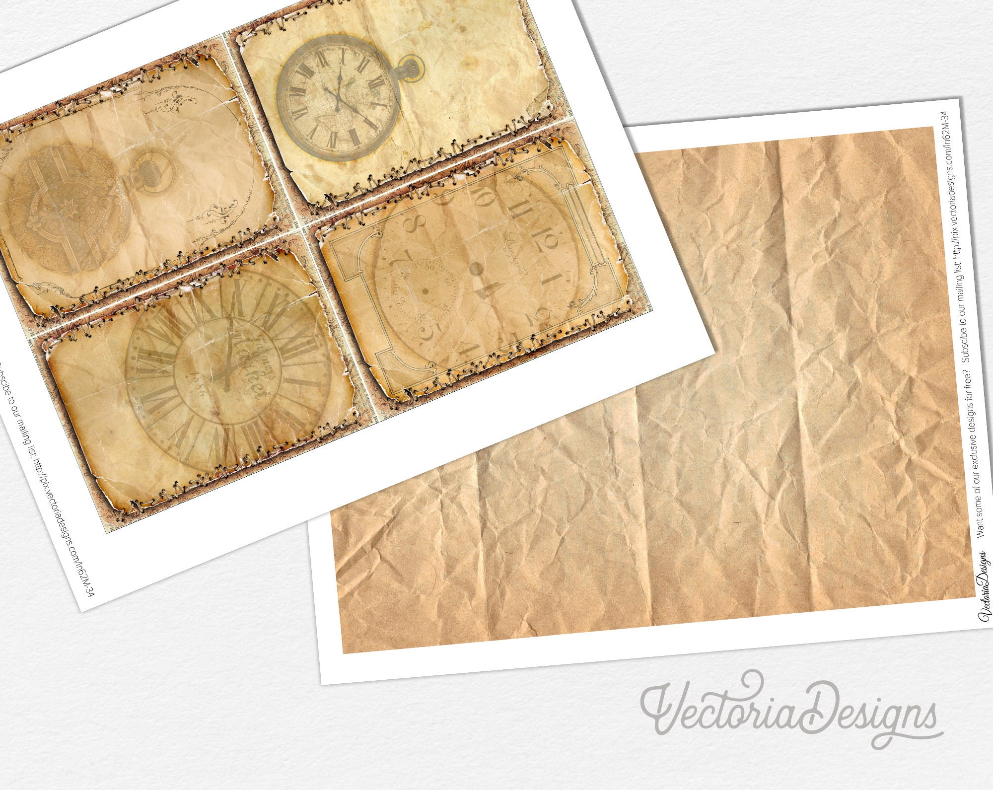 Steampunk Junk Journal Kit, Printable Journal Kit, Digital Junk Journal,  Steampunk Digital Kit, Scrapbooking Paper 