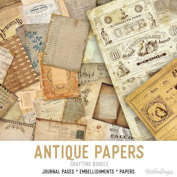 Mega Antique Papers Crafting Bundle, Ephemera Paper Digital, Antique Paper Craft, Antique Mega Pack, Bastelbedarf, Buchmacherei 001954