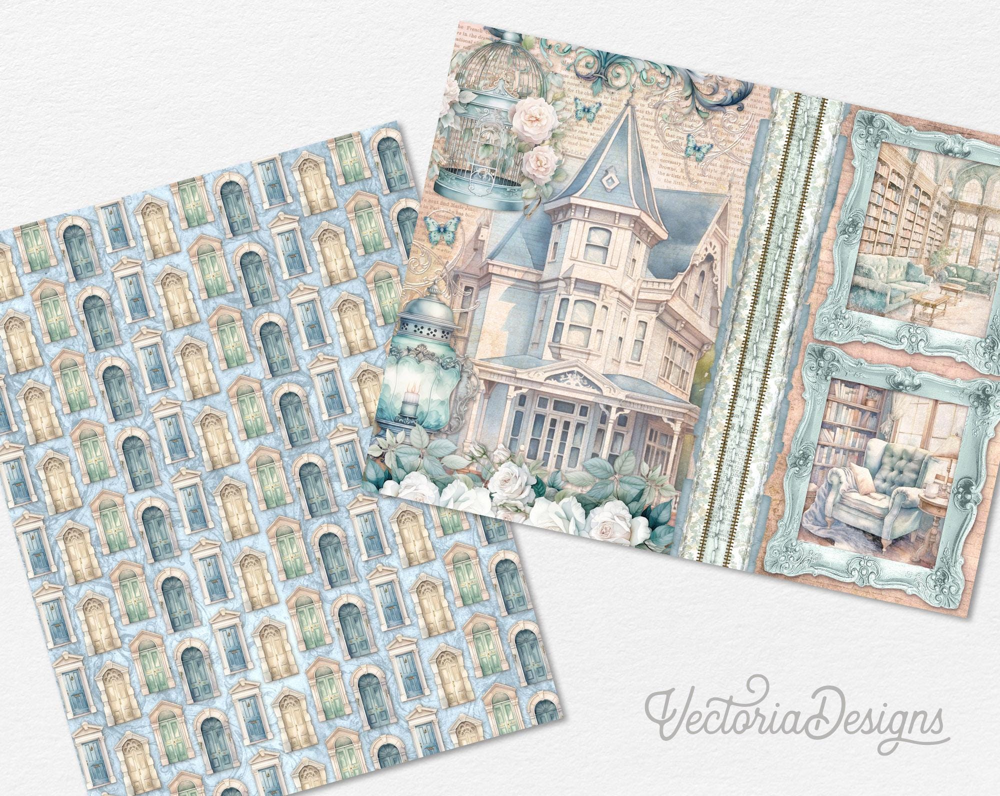 Fantasy Victorian House Junk Journal Kit, Victorian Printable Junk ...