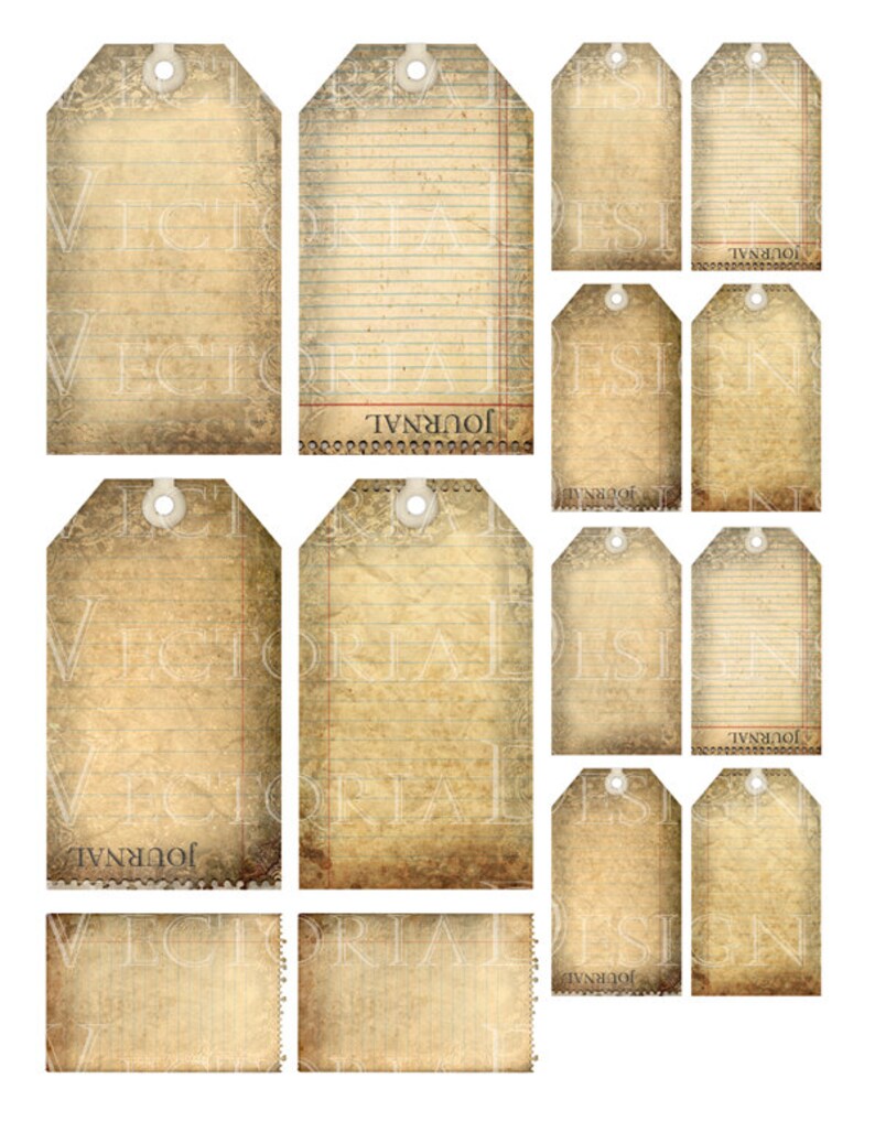 Journal Tags Printable Paper Crafting Junk Journal Scrapbook | Etsy ...
