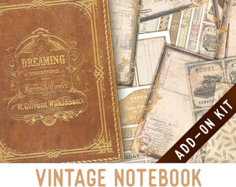 Vintage Notebook Junk Journal Kit ADD-ON, Printable Junk Journal Pages Printable Junk Journal Kit Craft kits Vintage Junk Journal 003218