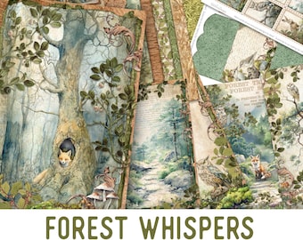 Forest Whispers Printable Junk Journal Kit (Standard) - 003823
