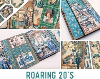 Roaring 20's Junk Journal Kit, Roaring 20's Journal Crafting Printables Kit 20's Embellishments Printable 20's Paper Craft Tutorial 003630