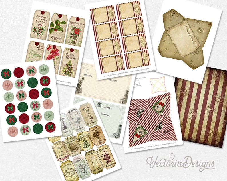 Christmas MEGA Crafting Bundle Paper Crafting Printable Christmas In July Party Banner Scrapbooking Collage Sheet Paper Crafting 001515 image 5