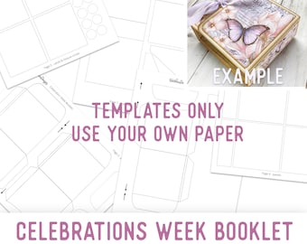 Celebration Week Booklet Templates Mini Folio Craft Kit Vacation Crafts Junk Journal Element Printable Craft kits Handmade Gift 003000