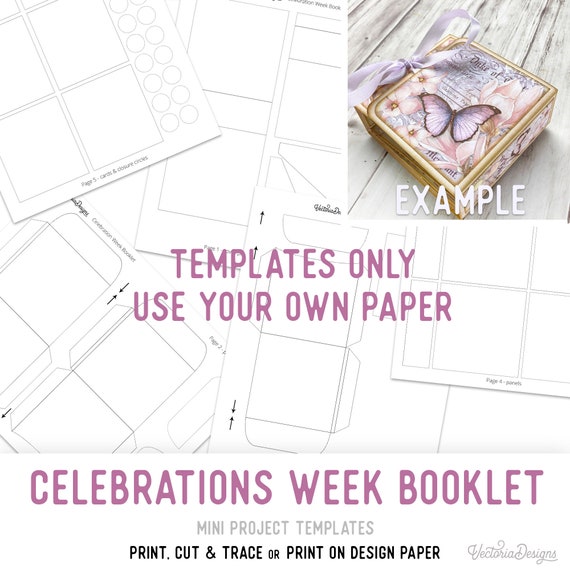 Celebration Week Booklet Templates Mini Folio Craft Kit Vacation Crafts Junk Journal Element Printable Craft kits Handmade Gift 003000