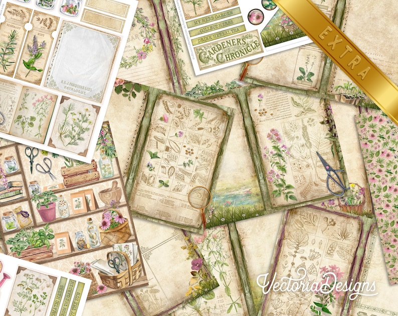 Exquisite Flowers DELUXE Junk Journal Kit Vintage Blumen Junk Journal Verzierungen Printable Paper Floral Craft Kits DIY Anleitung 002990 Bild 7