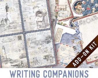 Writing Companions Junk Journal Kit ADD-ON, Printable Junk Journal Pages Journal Kit Craft kits Vintage Junk Journal 003620