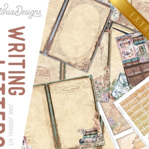 Creative Writing DELUXE MEGA Crafting Bundle, Writer, Vintage Books, Printable Paper Pack, Embellishments, Junk Journal, Craft Kits 002690 image 9