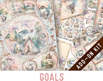 Goals Junk Journal Kit ADD-ON, Printable Junk Journal Pages Printable Junk Journal Kit Craft kits Vintage Junk Journal 003340