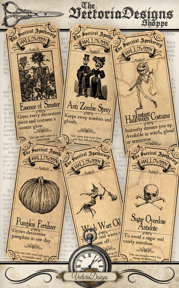 Survive Halloween Apothecary Labels