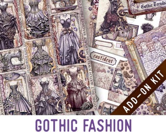 Gothic Fashion Junk Journal Kit ADD-ON, Halloween Printable Halloween Junk Journal Pages Journal Kit Craft kits Vintage Junk Journal 003500