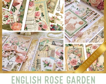 English Rose Garden DELUXE Junk Journal Kit, Printable Journal Kit, Digis Journal Kit, Junk Journal Ephemera, Scrapbook Journal Kit 002296