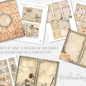 Creative Writing DELUXE MEGA Crafting Bundle, Writer, Vintage Books, Printable Paper Pack, Embellishments, Junk Journal, Craft Kits 002690 image 4