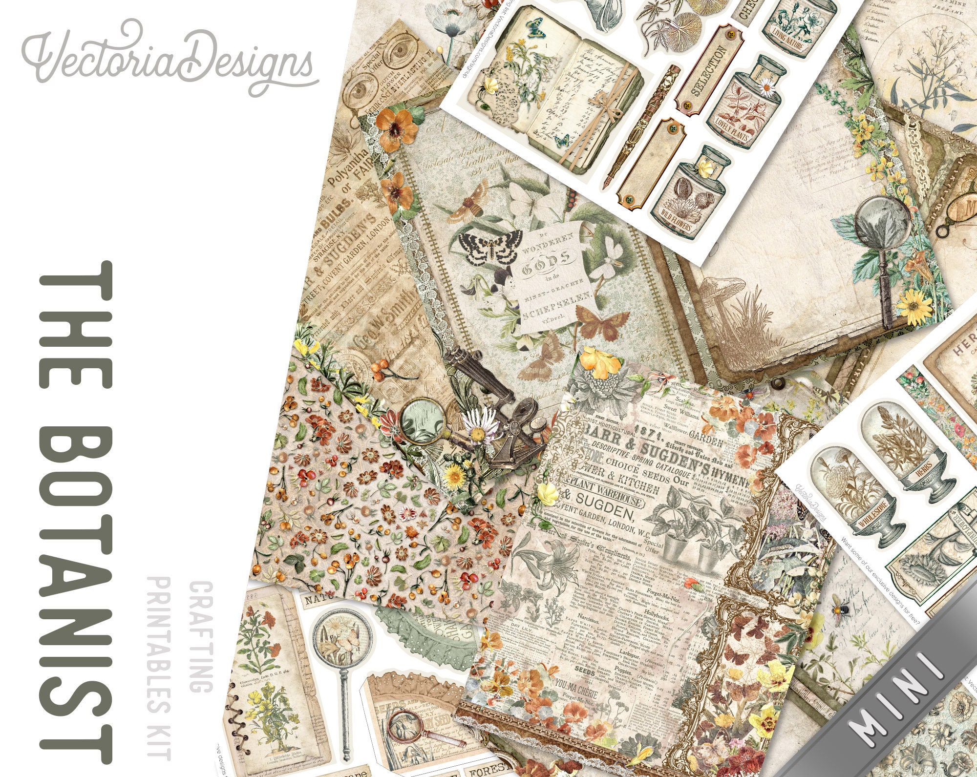 Teal Memories Crafting Printables Kit, Digital Paper Mega Kit, Vintage  Ephemera Sheets, Scrapbooking Supplies Kit 002320 