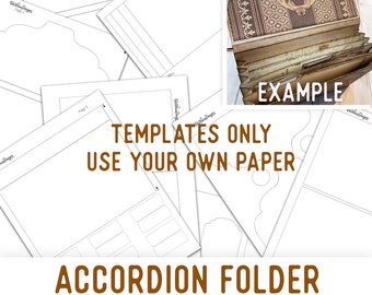 Accordion Folder Templates Vacation Crafts Mini Accordion Folder Craft Kit Junk Journal Element Printable Craft kit Handmade 002886