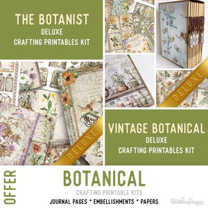 Vintage Botanical Offer, Junk Journal Craft Printables (Pages, Papers and Embellishments) - 003725