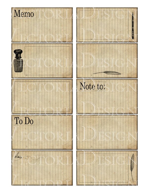 Note labels - printable / add your own text - VD0471
