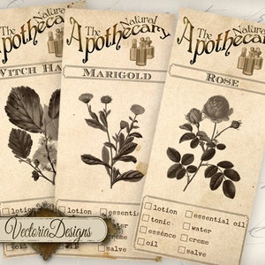 The Natural Apothecary Labels, Potion Labels, Digital Product Labels, Beauty Labels, Vintage Labels, Digital Download, Apothecary Art 000711