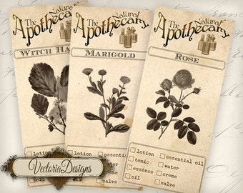 The Natural Apothecary Labels, Potion Labels, Digital Product Labels, Beauty Labels, Vintage Labels, Digital Download, Apothecary Art 000711