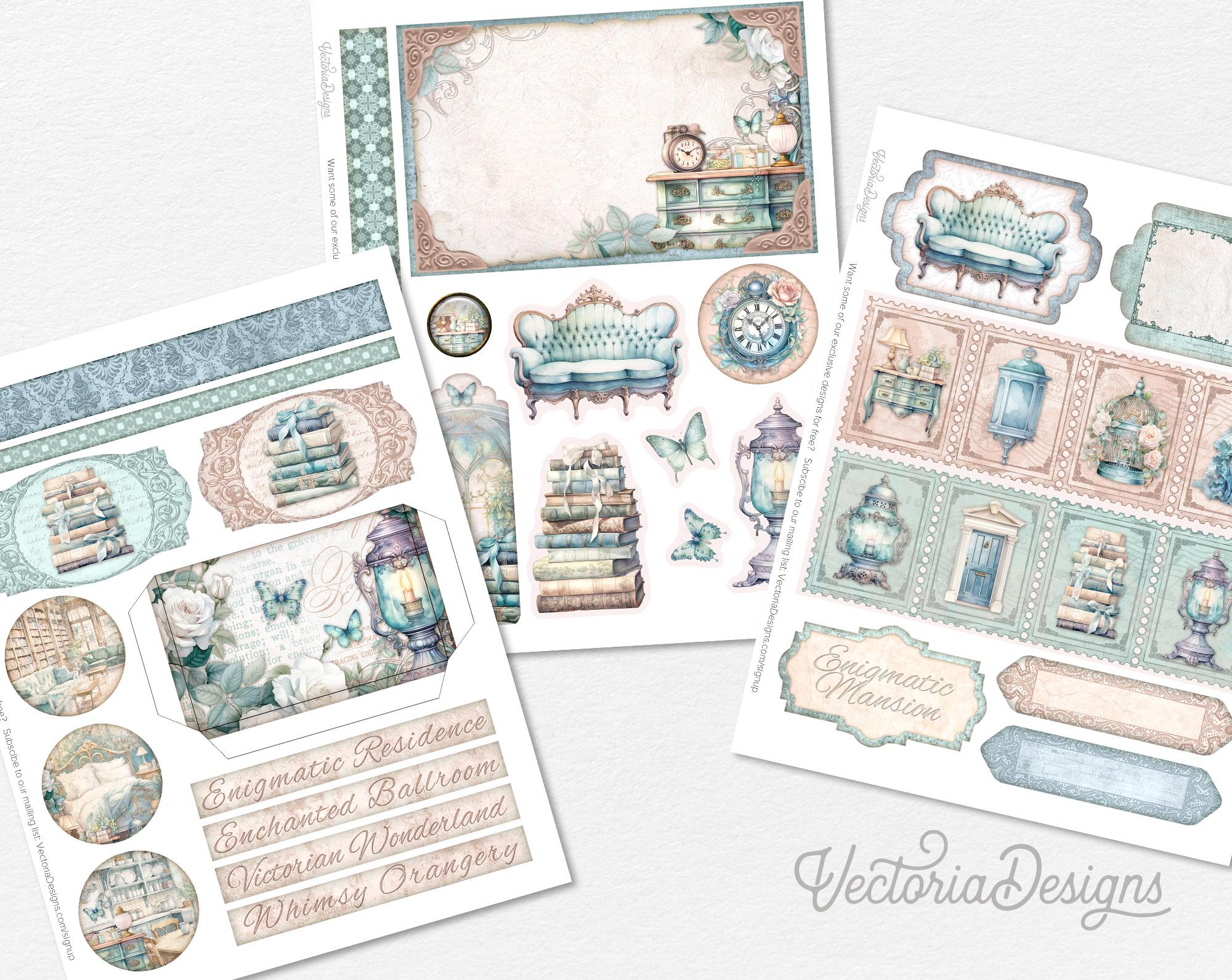 Fantasy Victorian House Junk Journal Kit, Victorian Printable Junk ...