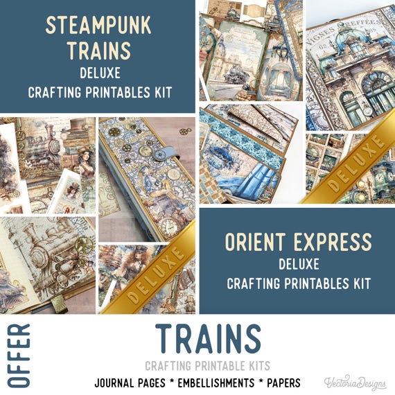 Trains Offer - Junk Journal Craft Printables (Pages, Papers and Embellishments) - 003945