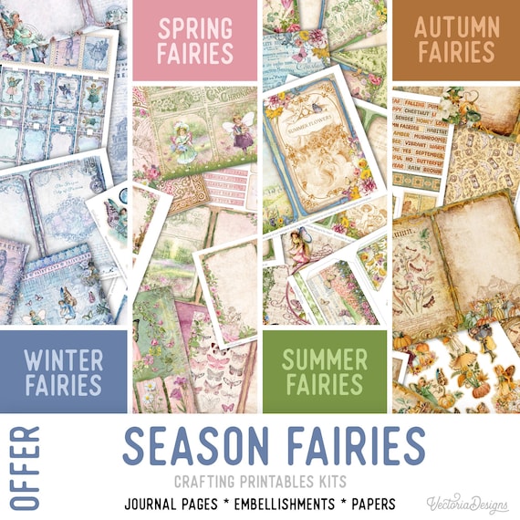 Season Fairies Offer - Junk Journal Craft Printables (Pages, Papers and Embellishments) - 003926