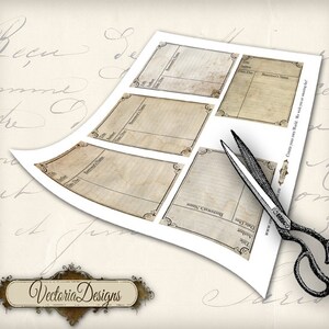 Grunge Library Cards Printable 3x4 Inch Journal Cards Junk Journal ...
