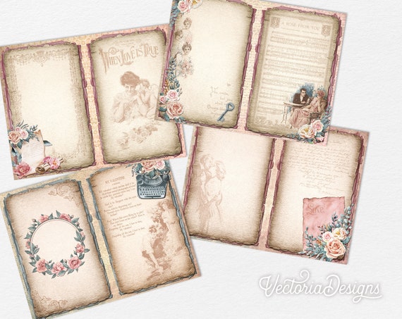 Scrapbooking Set, Journal Paper Set, Paper Romance, Craft Paper