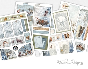 Winter Cottage Embellishment Sheets 002442 NEW