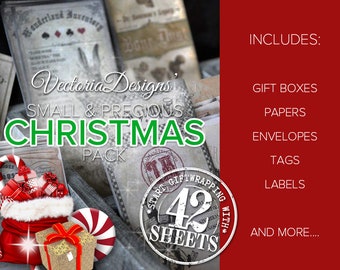 Christmas Wrapping Bundle, Christmas Decoration, Christmas Mega Pack, Christmas Paper, DIY Christmas Gift Boxes, Christmas Labels 001718