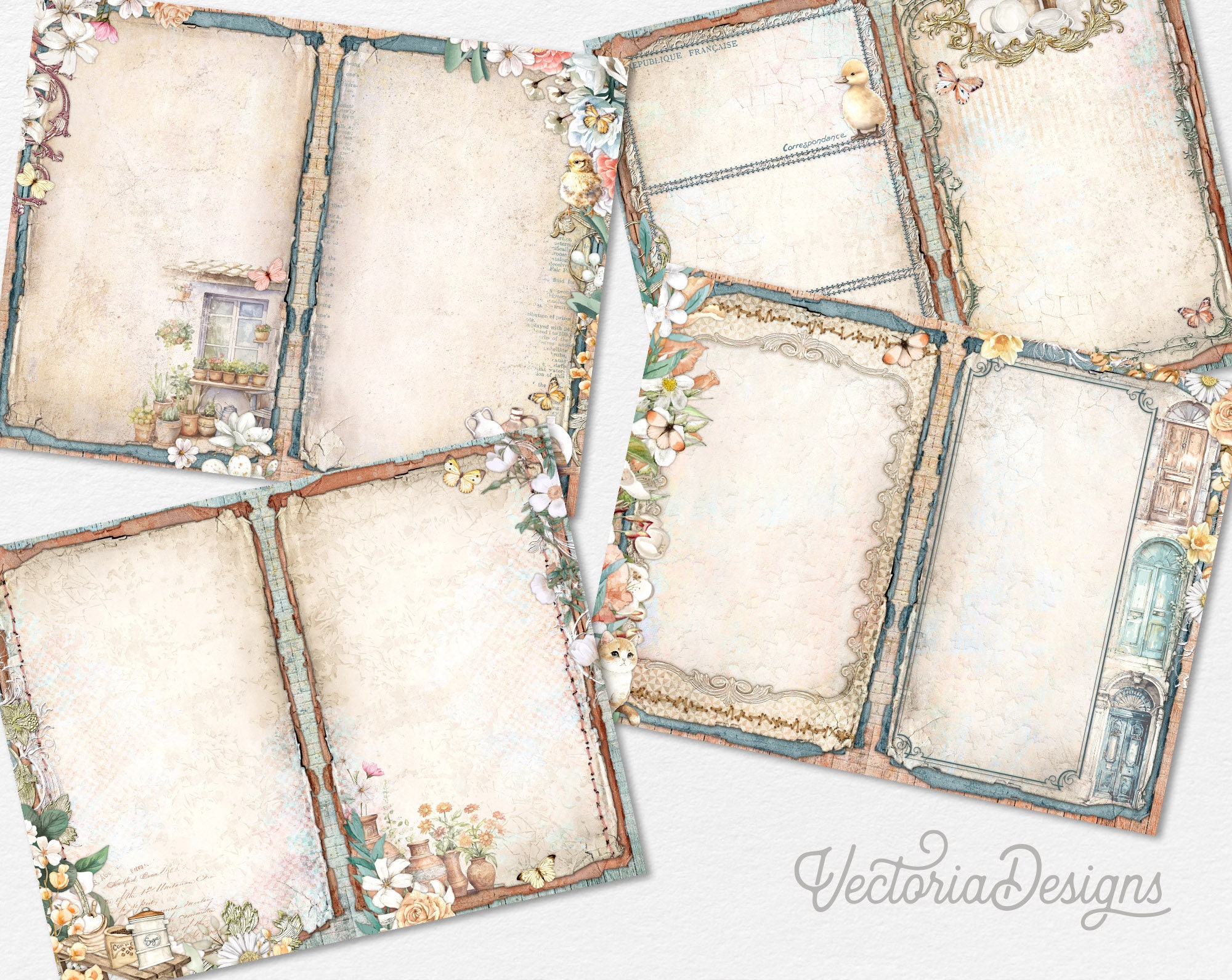 Rustic Simplicity Junk Journal Kit, Printable Junk Journal Kit Rustic ...