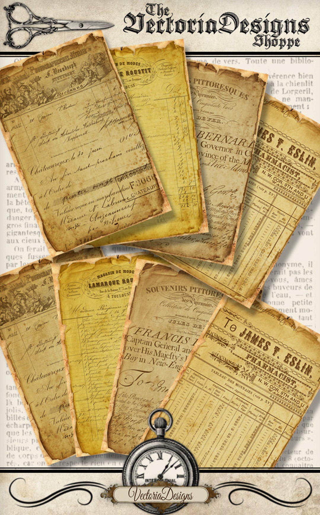 Ephemera Papers 6 X 4 Inch Printable Paper Crafting Crafts Scrapbooking ...