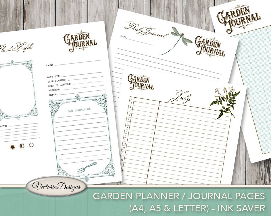 Garden Planner, Garden Journal, Printable Paper Craft