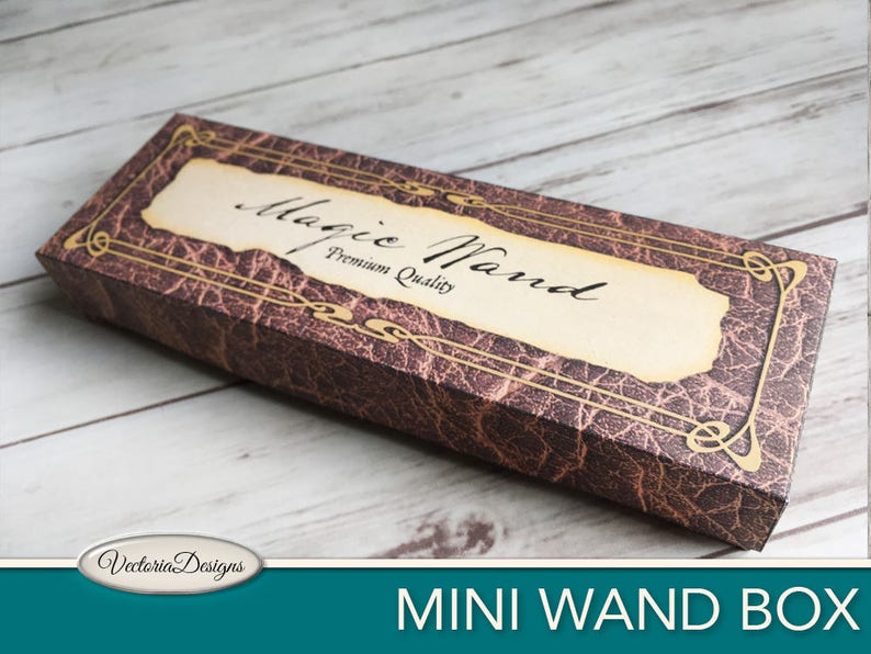 Mini Wand Box Wizard School printable Favor Box Halloween | Etsy
