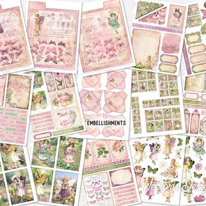 Spring Fairies DELUXE Crafting Printables Kit, Fairy Junk Journal, Fairy Embellishments, Spring, Printable Journal, Journal Spring 002923 image 4