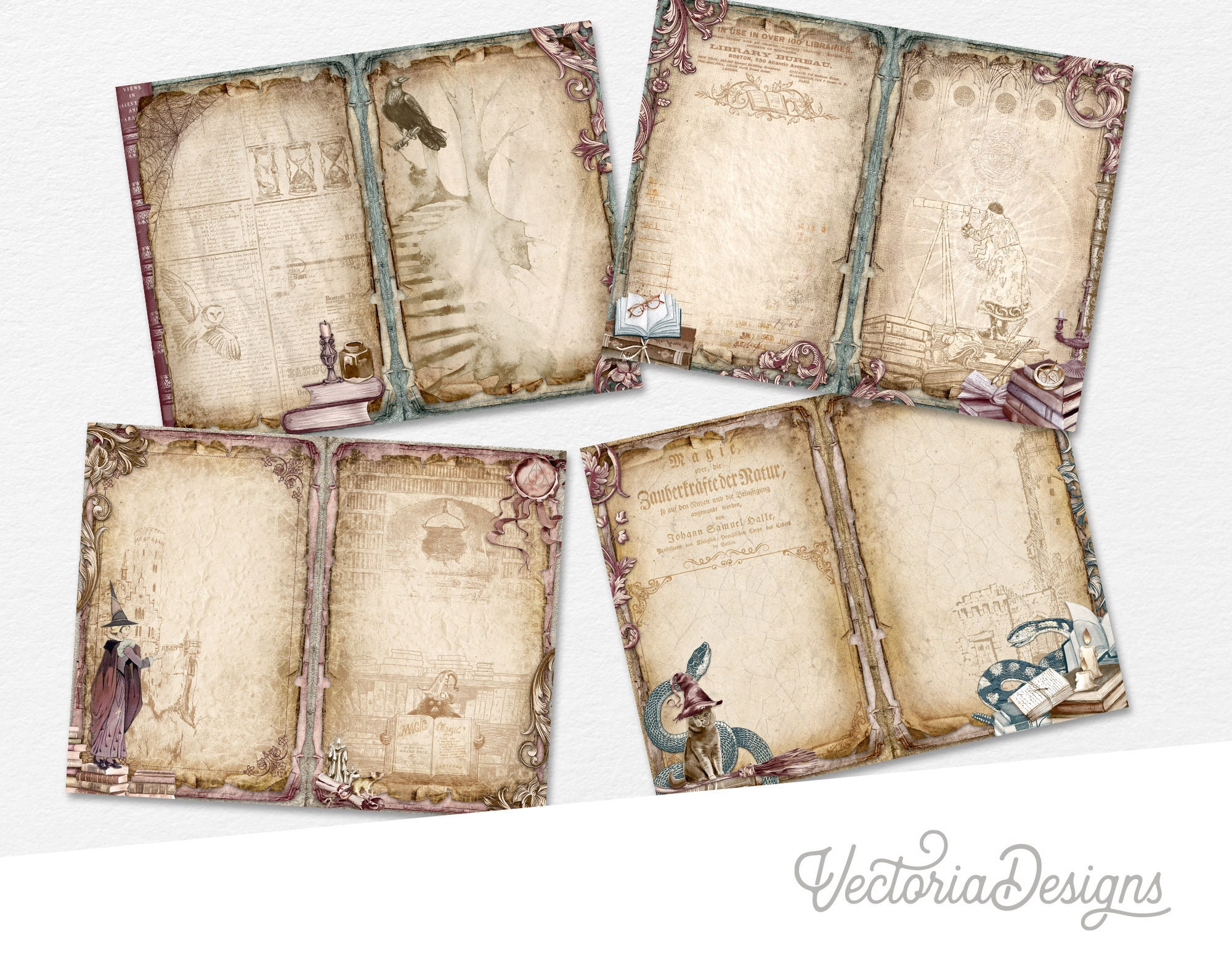 Mystical Journal Pages, Printable Journal, Mini Journal Kit, Scrapbooking  Journal, Junk Journal Digital, Paper Craft Pages, Downloads 002538