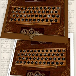 Steampunk Keyboard Printable instant download Digital Collage Sheet 000673 image 2