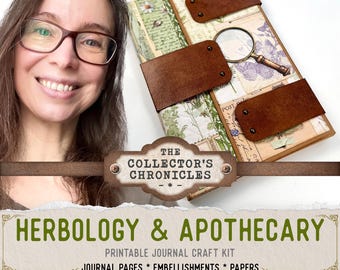 Herbology & Apothecary Junk Journal Kit (Standard) | Collector's Chronicles | Printable Pages, Papers, Embellishments for Crafting - 003680