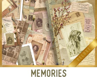 Memories DELUXE Junk Journal Kit, Journal Printables, Ephemera Junk Journal, Junk Journal Supplies 002275