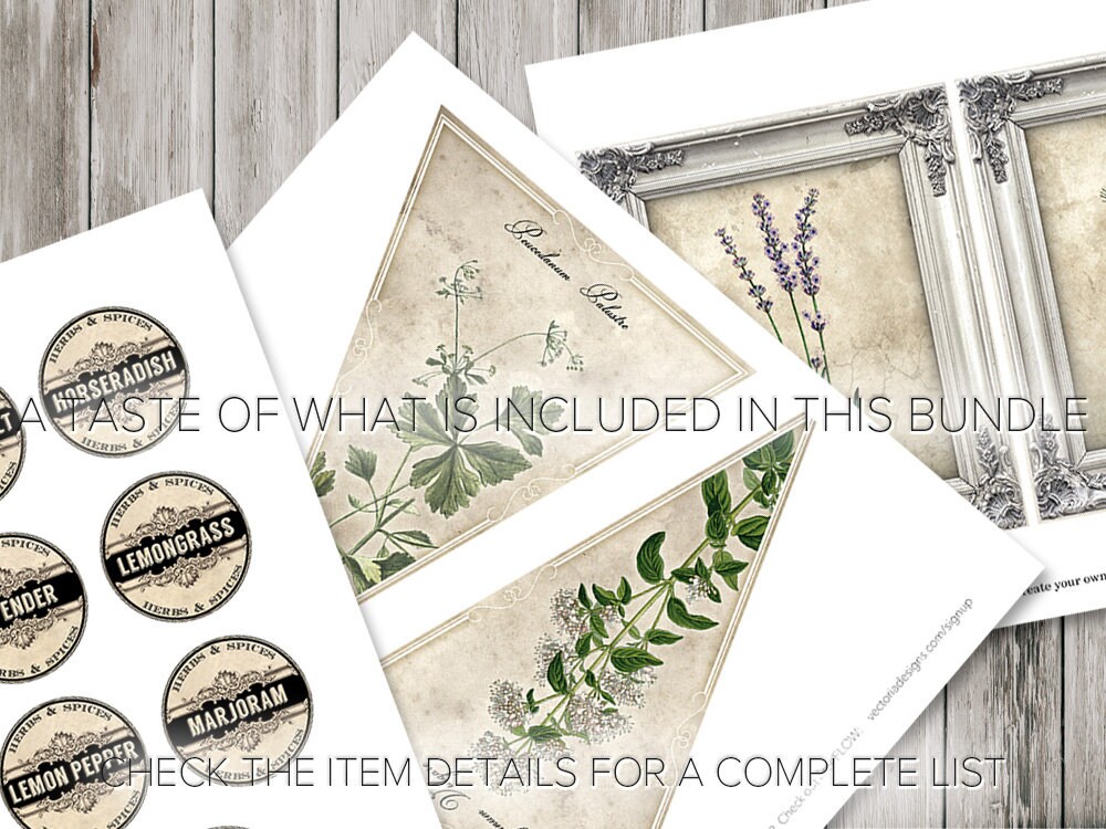 Herbal Bundle, Herbal Pack, Herbal Printables, Mini Posters, Herb