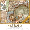 Mice Family Junk Journal Kit (DELUXE) - Printable Craft Kit with Journal Pages, Embellishments & Papers - 004038