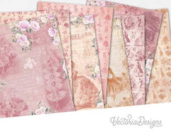 Beloved Ballet digital embellishment kit for paper crafting hobbyists. Journaling supplies in vintage style 002183