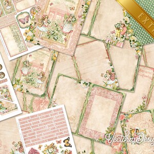 Spring Fairies DELUXE Crafting Printables Kit, Fairy Junk Journal, Fairy Embellishments, Spring, Printable Journal, Journal Spring 002923 image 7
